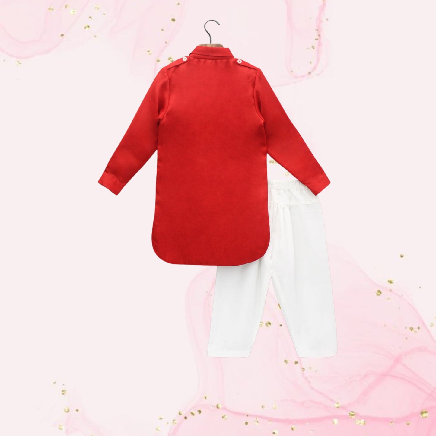 Pre Order: Embroidered Stylish Red Kurta With Salwar