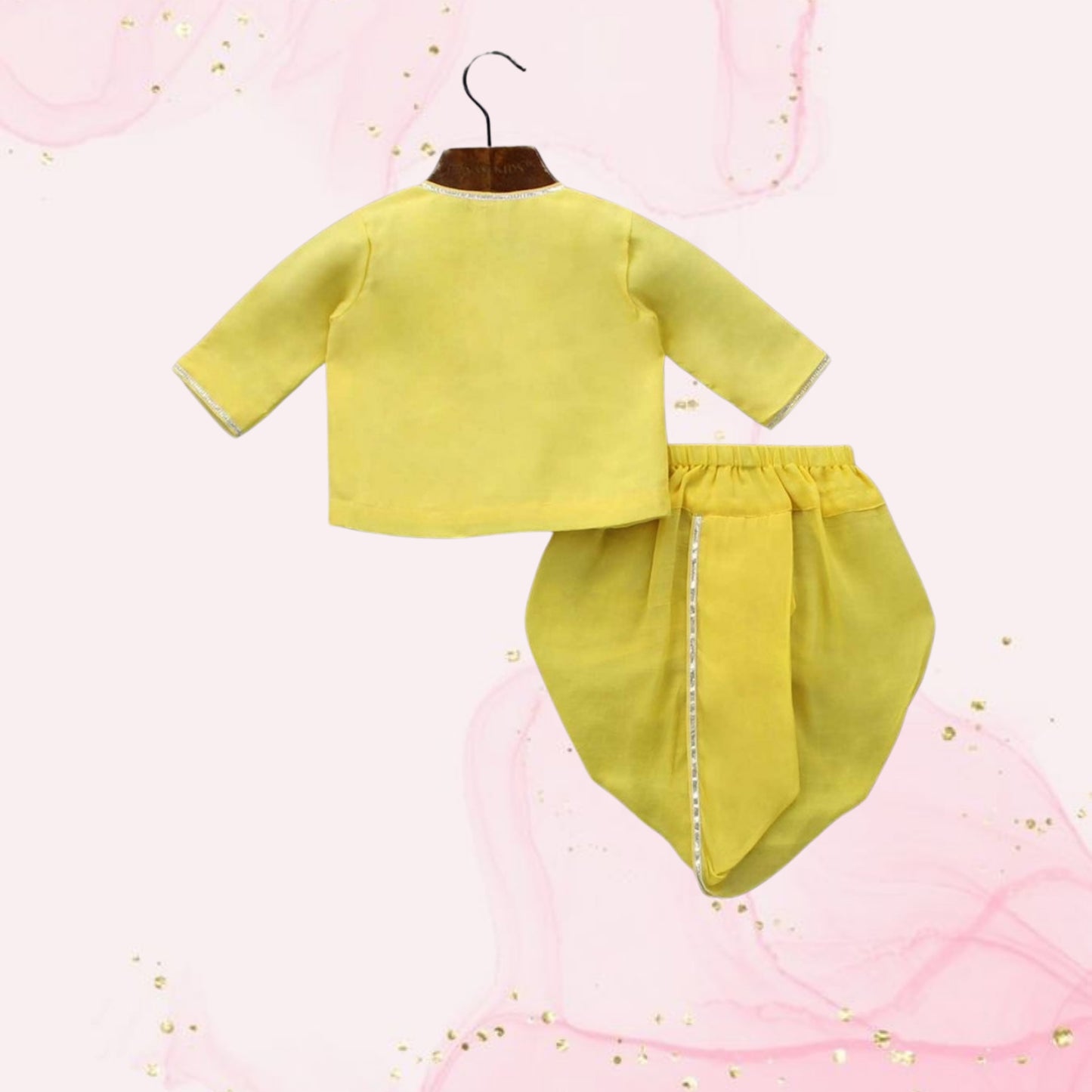 Janmashtami Special: Embroidered Yellow Kurta And Dhoti