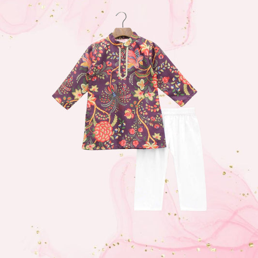 Floral Multicoloured Printed Kurta With Pyjama