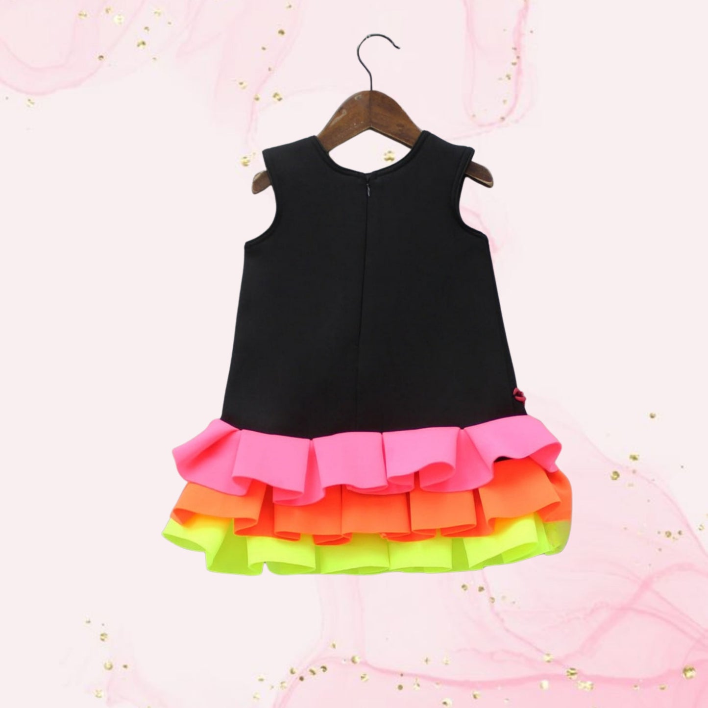 Pre Order: Neon Frilly Dress With Matching Hair Band