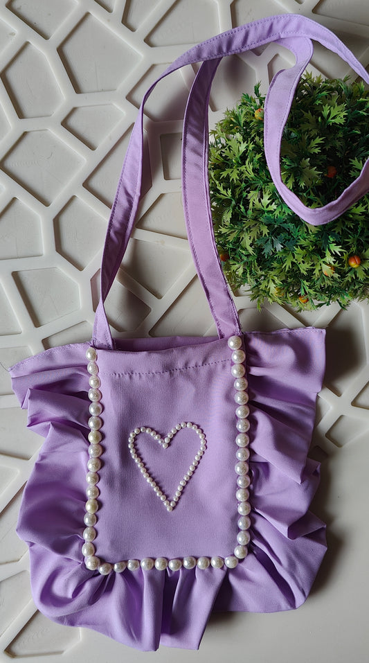 Purple Frill Pearl Bag