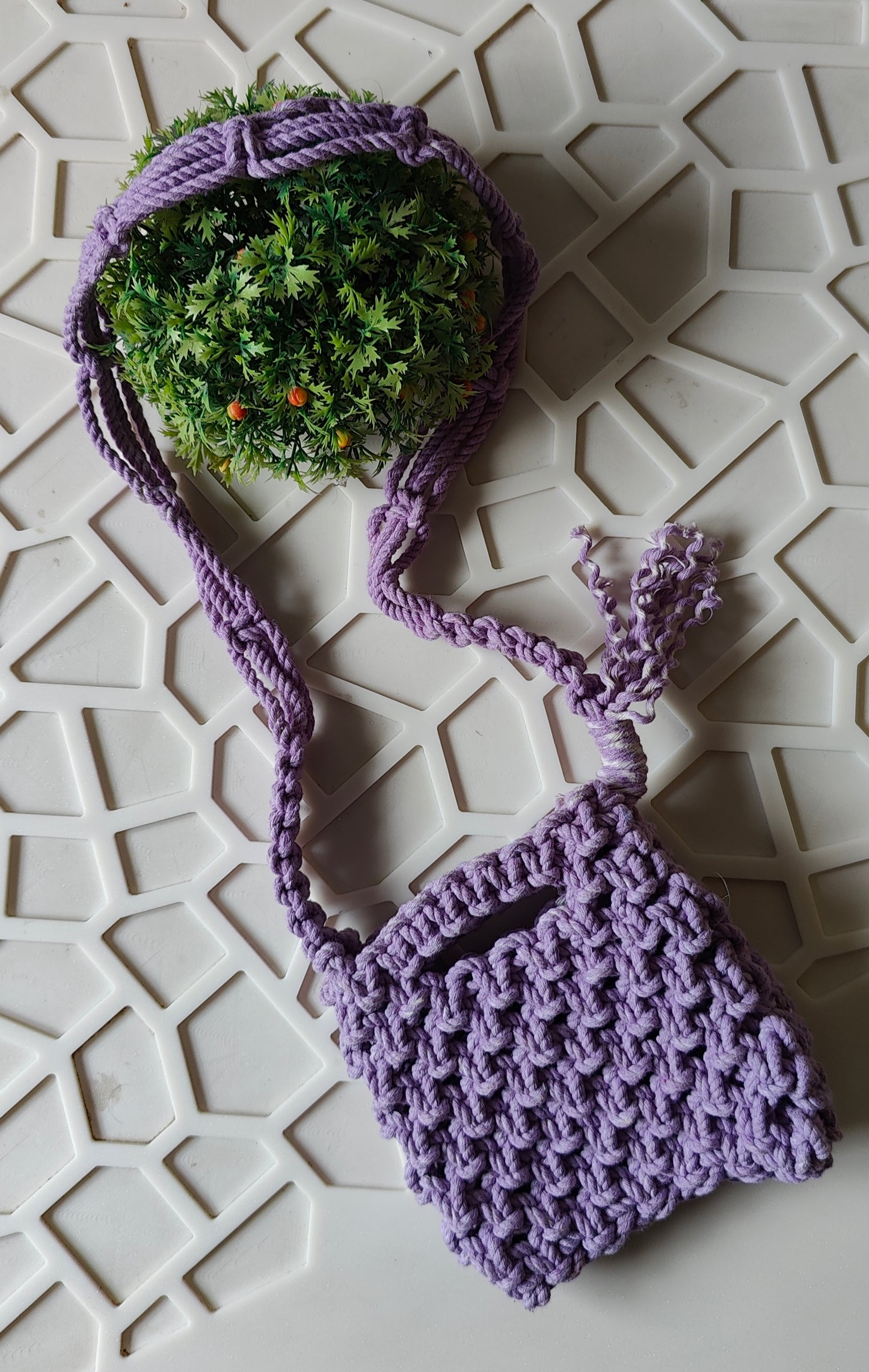 Purple Macrame Bag