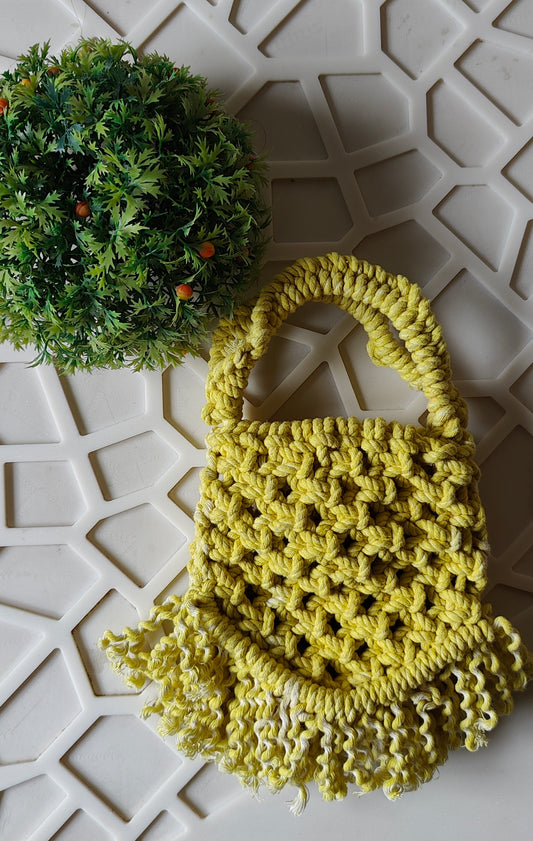 Yellow Macrame Bag