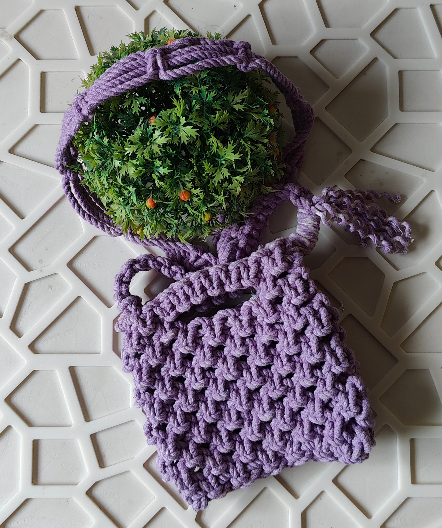 Purple Macrame Bag