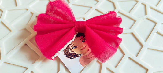 Pink Pearl Bow Hairclip