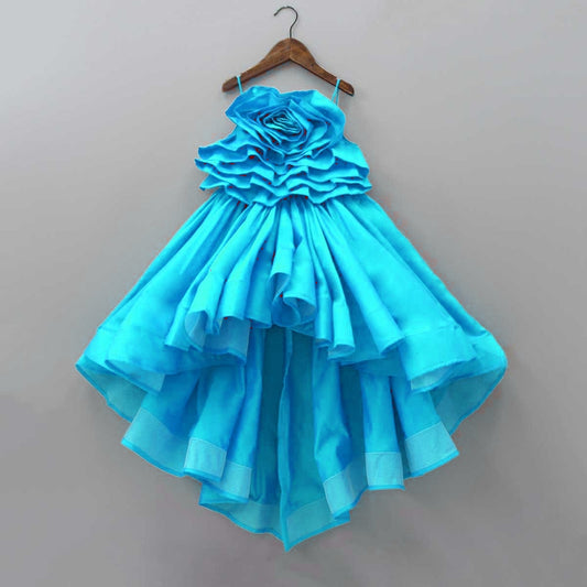 Sky Blue Glamorous Trail Dress