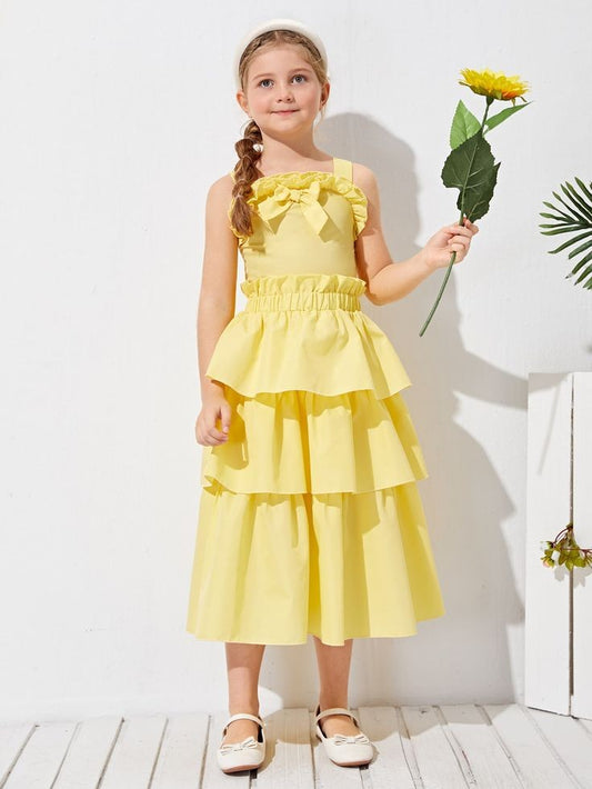 Cordial Summer Yellow Cotton Dress