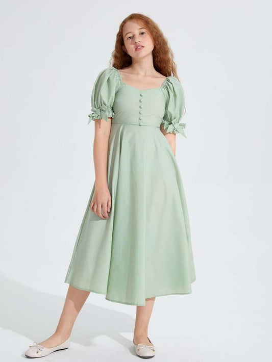 Grace Light Green Cotton Dress